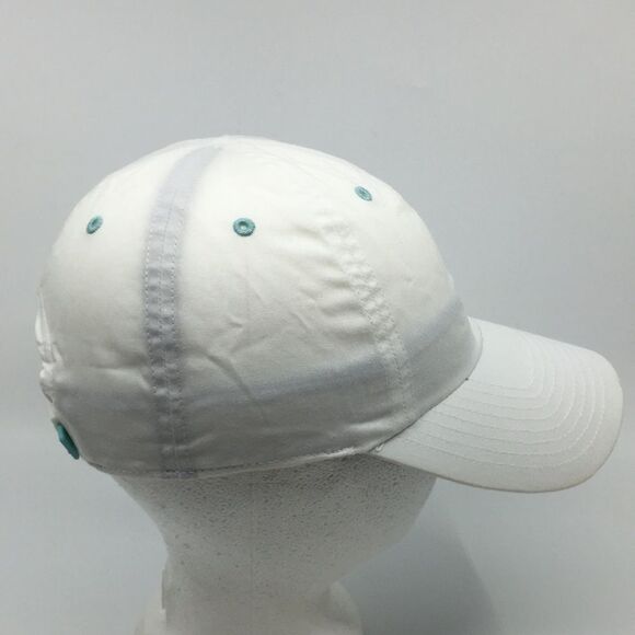 Adidas White/Teal Velcro Back Climalite lightweight Running Hat - Picture 8 of 14